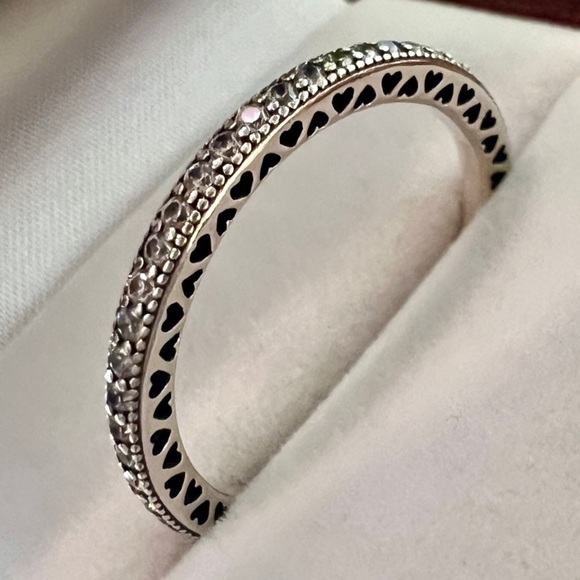 Pandora Sparkle and Hearts CZ Eterity Ring Size 9 - Hard to find! - Picture 15 of 16